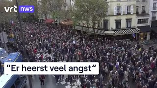 105000 manifestanten lopen mee in mars tegen antisemitisme in Parijs [upl. by Liauqram]