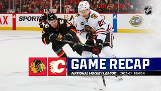 Blackhawks  Flames 127  NHL Highlights 2024 [upl. by Sabu212]