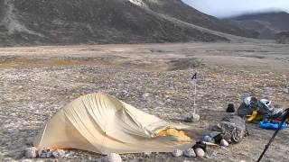 Akshayuk pass Baffin Island Windy day and my Fly Creek SL1 tent [upl. by Martinson273]