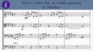 How to Add a rit or a rall marking in Sibelius [upl. by Amorette]