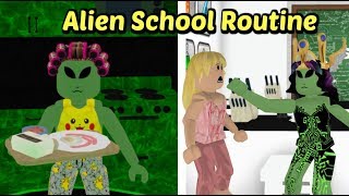 Bloxburg Alien School Routine Her Bully saw an alien but no one believed her [upl. by Uoliram]