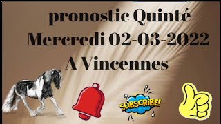 pronostic Quinté de Mercredi 02032022 A Vincennes  Prix de Sedan  Attelé [upl. by Aidekal]