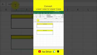 Convert lower case to upper case in excel aaosikhain sohailsaeed exceltips [upl. by Onitsuj367]