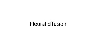 Pleural Effusion [upl. by Eiramannod]