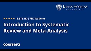 Introduction to Systematic Review and MetaAnalysis COURSE FROM COURSERA [upl. by Southworth]