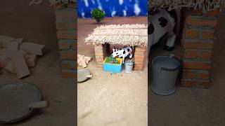 How to make cow shed project by mini bricks [upl. by Jahncke613]