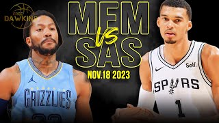 San Antonio Spurs vs Memphis Grizzlies Full Game Highlights  Nov 18 2023  FreeDawkins [upl. by Aenat]