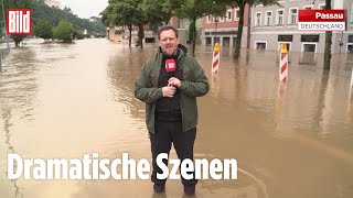 PASSAU Straßen und Altstadt stehen unter Wasser [upl. by Yelraf]