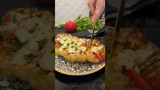 Овочева піца 🍕 Смачна та корисна на стейках з цвітної капусти💛 food recipe cooking [upl. by Avrom]