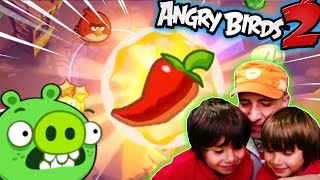 ANGRY BIRDS 2  PROBAMOS EL HECHIZO GUINDILLA PICANTE App y juegos gratis para niños [upl. by Nawud]