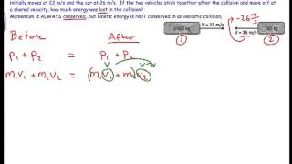 Energy Lost in an Inelastic Collision Sample Physics Problem [upl. by Alrad951]