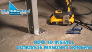 How to Install Masonry Screws in Concrete  Fasteners 101 [upl. by Kaylee405]