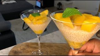 Perles du japon en verrines avec lait de coco et mangues  Tapioca [upl. by Burnight]