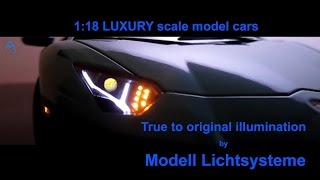 118 Diecast model car with LED lights  AUDI Mercedes Lamborghini Rolls Royce [upl. by Gresham]