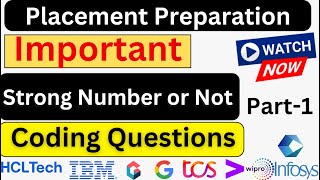 Strong Number or NOT Important Coding Question  Part1 tcs capgemini accenture job [upl. by Reviere]