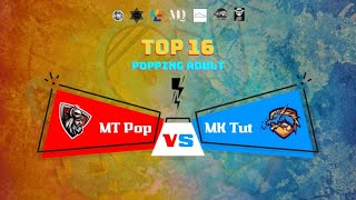 On Beat 2024  Top 16 Popping Adult  MT Pop vs MK Tut [upl. by Aivatal363]