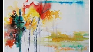 Paint an Abstract Landscape in Watercolor [upl. by Aneekahs]