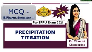 MCQ for Precipitation titration  MCQ Pharmaceutical Analysis  semester 1  BPharm  SPPU  2021 [upl. by Panther520]