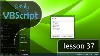 VBScript Basics Part 37  BrowseForFolder [upl. by Tarttan]