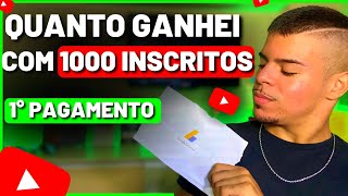 Quanto GANHA um Canal com 1000 INSCRITOS [upl. by Reiter]