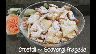 Crostoli  Crispy Fried Pastries  Scovergi Fragede scovergi crostoli [upl. by Ken101]