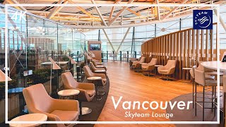 Vancouver YVR 🇨🇦  Skyteam INTERNATIONAL Business Class Lounge 🍸 Nice Priority Pass lounge at YVR [upl. by Macmahon525]