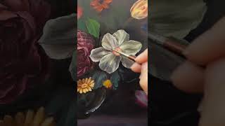 Painting a hyperrealistic daffodil in oils speedpaint [upl. by Notsreik]