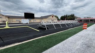 Storm damages Center Grove football stadium [upl. by Giacamo]