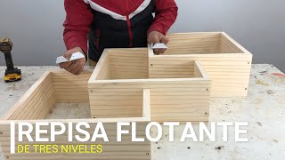 Repisa flotante de madera muy fácil de hacer y Bonita  Tutorial de Carpintería [upl. by Loria302]