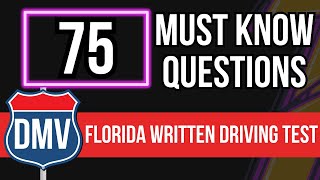 Florida DMV Written Driving Test 2024 75 Must Know Questions [upl. by Earas]