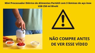 Mini Processador Elétrico de Alimentos Portátil com 3 lâminas de aço inox [upl. by Namruht]