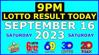 9pm Lotto Result Today September 16 2023 Saturday [upl. by Caron]