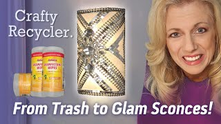 DIY Glam light up wall sconce  upcycled CraftyRecycler [upl. by Gerik]