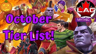 NEW OCTOBER TIER LIST Summoner Choice Gladiator Remastered Ironman New Broken OP Tier  MCOC [upl. by Abijah]