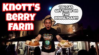 Knott’s Berry Farm Dining PlanThee BIGGEST Spud I have ever seenShowing you my favorite hamburger [upl. by Akinad402]