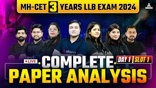 MH CET 3 Years LLB Paper Analysis  MH CET 2024 3 Year LLB Answer Key And Expected Cut Off  Slot 1 [upl. by Sandberg]