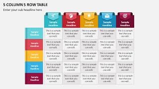 5 Column 5 Row Table Animated Presentation Slides [upl. by Ainerol]