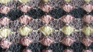 VERY EASY crochet shell stitch blanket  crochet blanketafghan for beginners [upl. by Azriel]