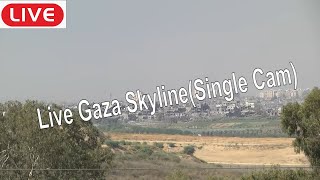 Gaza Live Live from Ashkelon overlooking northern Gazas skyline  Single Cam [upl. by Anoirtac]