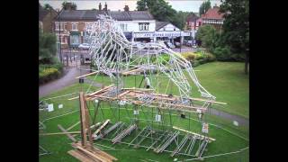 Ben Long Lion Scaffolding Sculpture for PARK ART in Haringey [upl. by Wyck310]