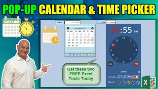 Free Excel PopUp Calendar and Time Picker [upl. by Stephen42]