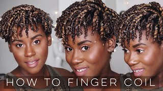 HOW TO Do Perfect Finger Coils on Natural Hair  Easy Method for Short Natural Hair [upl. by Ainahs]