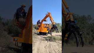 Fourwheeled wood grabber Rotating wood grabber Agricultural machinery Grab wood Grab sugarcane [upl. by Naujud]