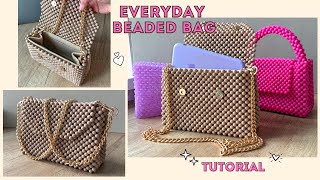 How to make a beaded everyday bag Stepbystep tutorial [upl. by Grados]