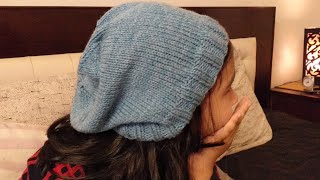 How To Knit A Slouchy Hat  Knit Slouchy Beanie Hat With Written Instructions [upl. by Akeme]