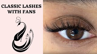 Eyelash Extensions Tutorial Classic Extensions With Very Few 3D Fans [upl. by Benita]