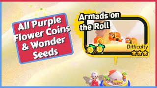 Armads on the Roll  All Purple Flower Coins amp Wonder Seeds  Flagpole in Super Mario Bros Wonder [upl. by Brandon]