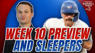 Week 10 Preview TwoStart Pitchers amp Sleeper Hitters  Fantasy Baseball Advice [upl. by Dnartreb]