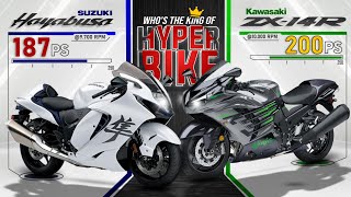 2022 Suzuki Hayabusa vs Kawasaki Ninja ZX14R ┃Hyperbike Spec Comparison [upl. by Terb300]