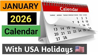 Jan 2026 Calendar US 🇺🇸  Jan 2026  Martin Luther King 2026 [upl. by Hilel]